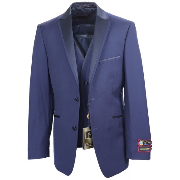 Giorgio Fiorelli Navy 3Pc 2-Button Tuxedo Size 38R